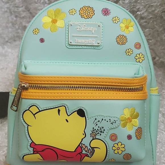NWT Loungefly Winnie the Pooh embroidered floral backpack and cardholder - Picture 11 of 16